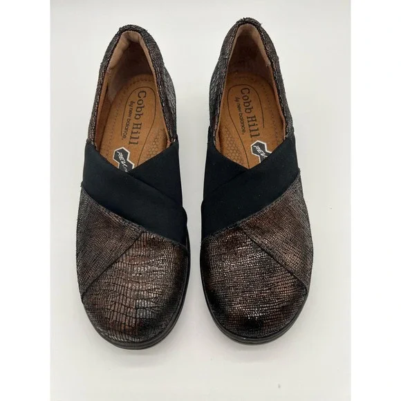 New Cobb Hill by New Balance Brown and Black Slip on Clogs Comfort Flats 7N - Picture 1 of 11